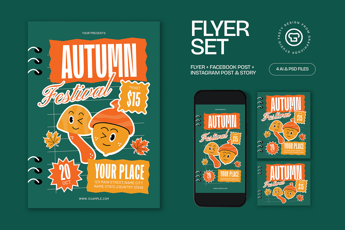 Autumn Festival Flyer, a Flyer Template by graphicook (Photo 1 of 3)