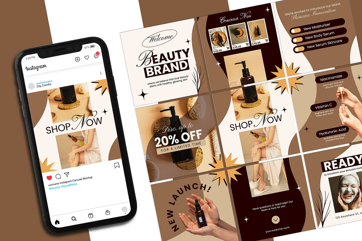 Beauty Instagram Puzzle Template, a Social Media Template by Artnivora.Std (Photo 2 of 2)