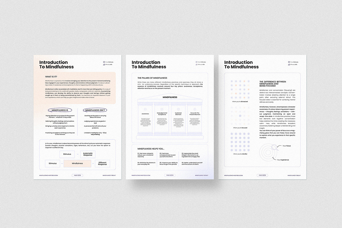 Mindfulness Worksheet Bundle, a Templates & Theme by AndrewPixel (Photo 4 of 13)