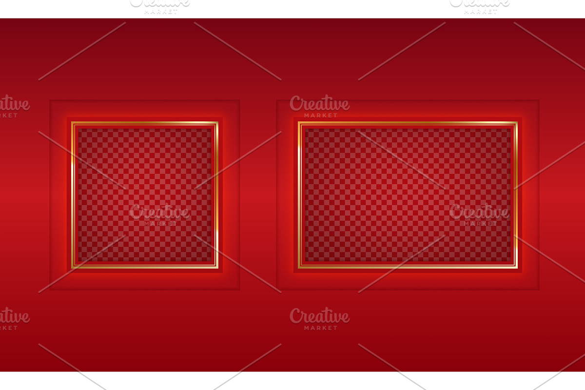 Realistic red photo frames. Square, an Illustration by Stock-Smart-Start