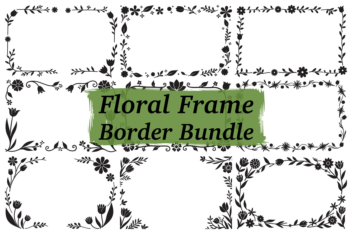 Decorative Flower Frame Bundle, an Illustration by Designs_River (Photo 1 of 10)