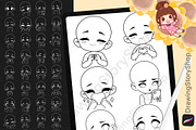 50Chibi Emote Bases Stamps Procreate, a Brush Add-On by DrawingStoryShop (Thumbnail 1 of 6)