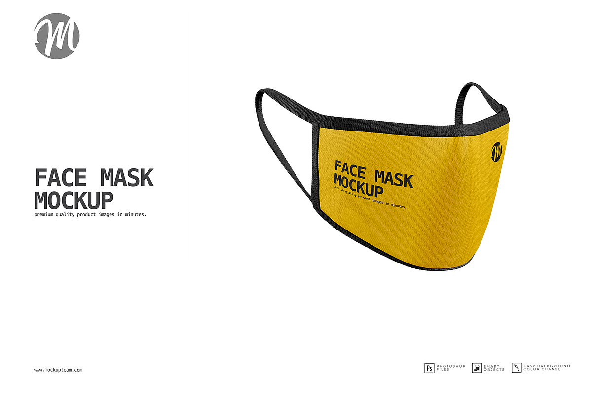 Face Mask Mockup Template 2, a Mask Mockup by mockupteam1 (Photo 2 of 2)