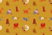 Christmas cats seamless patterns, a Pattern Graphic by Good Studio (Thumbnail 7 of 18)