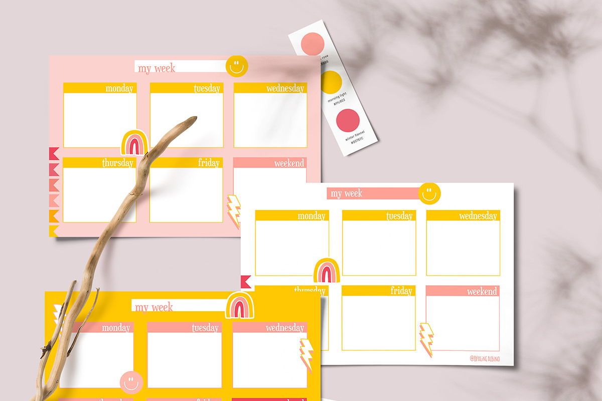 Printable Weekly Spread, a Stationery Template by by Aline Albino (Photo 2 of 2)