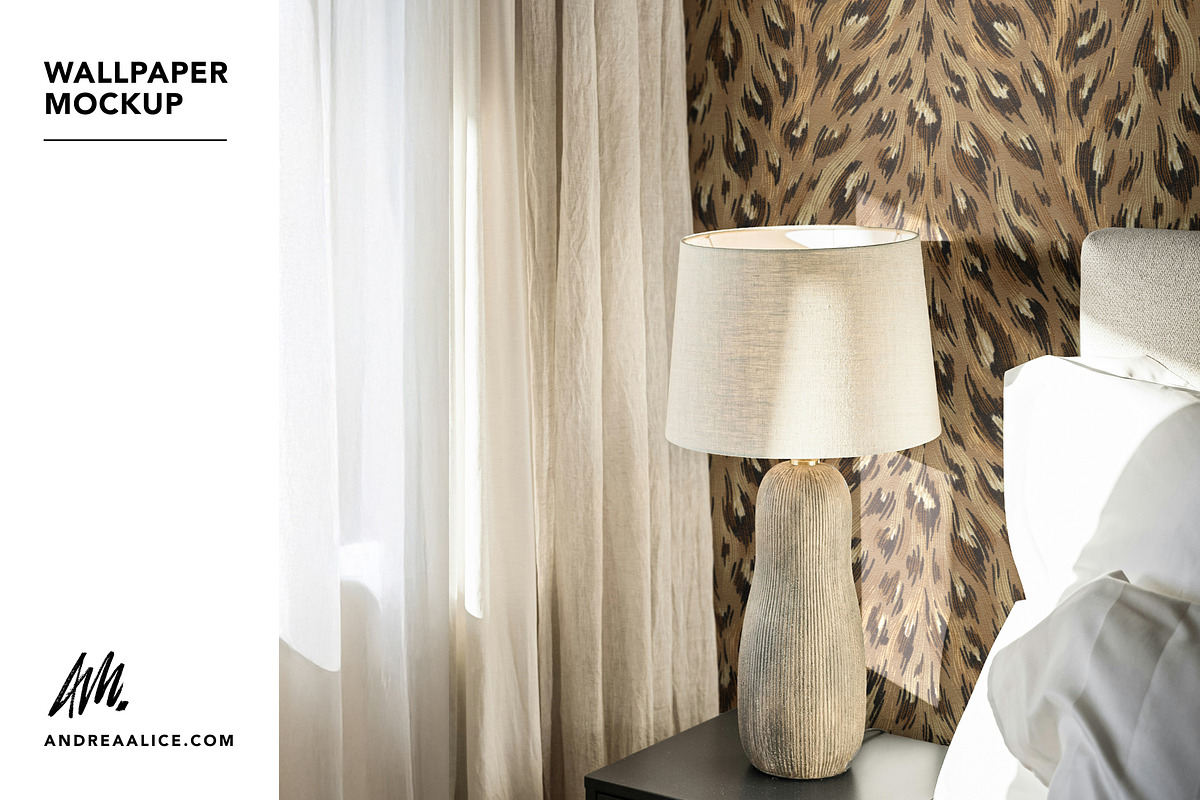 Wallpaper Mockup: Bedside white lamp, a Household Mockup by Andrea Muller (Photo 1 of 7)