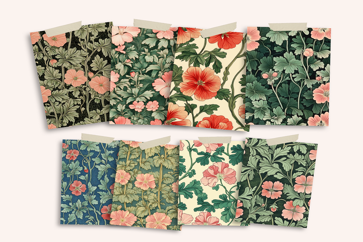 William Morris Geranium Seamless, a Pattern Graphic by PrintablesByFranklyn (Photo 3 of 10)