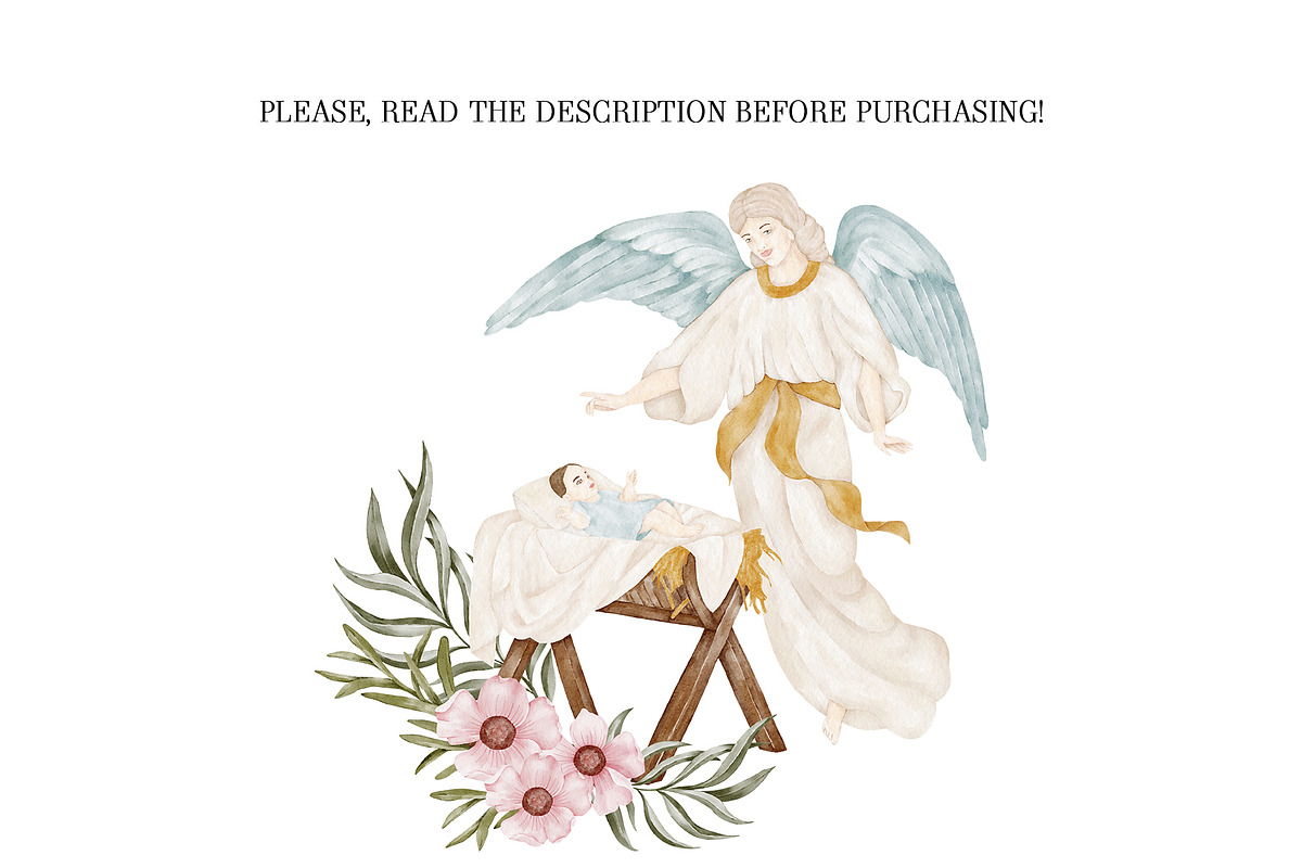 Christmas Holy Night Nativity Scene, a Seasonal Illustration by PawGraphic (Photo 10 of 10)