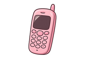 Retro pink mobile phone design, an Arts & Entertainment Photo by ZinetroN