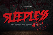 Sleepless - Hand Drawn Horror Brush, a Font by Gassstype (Thumbnail 1 of 8)