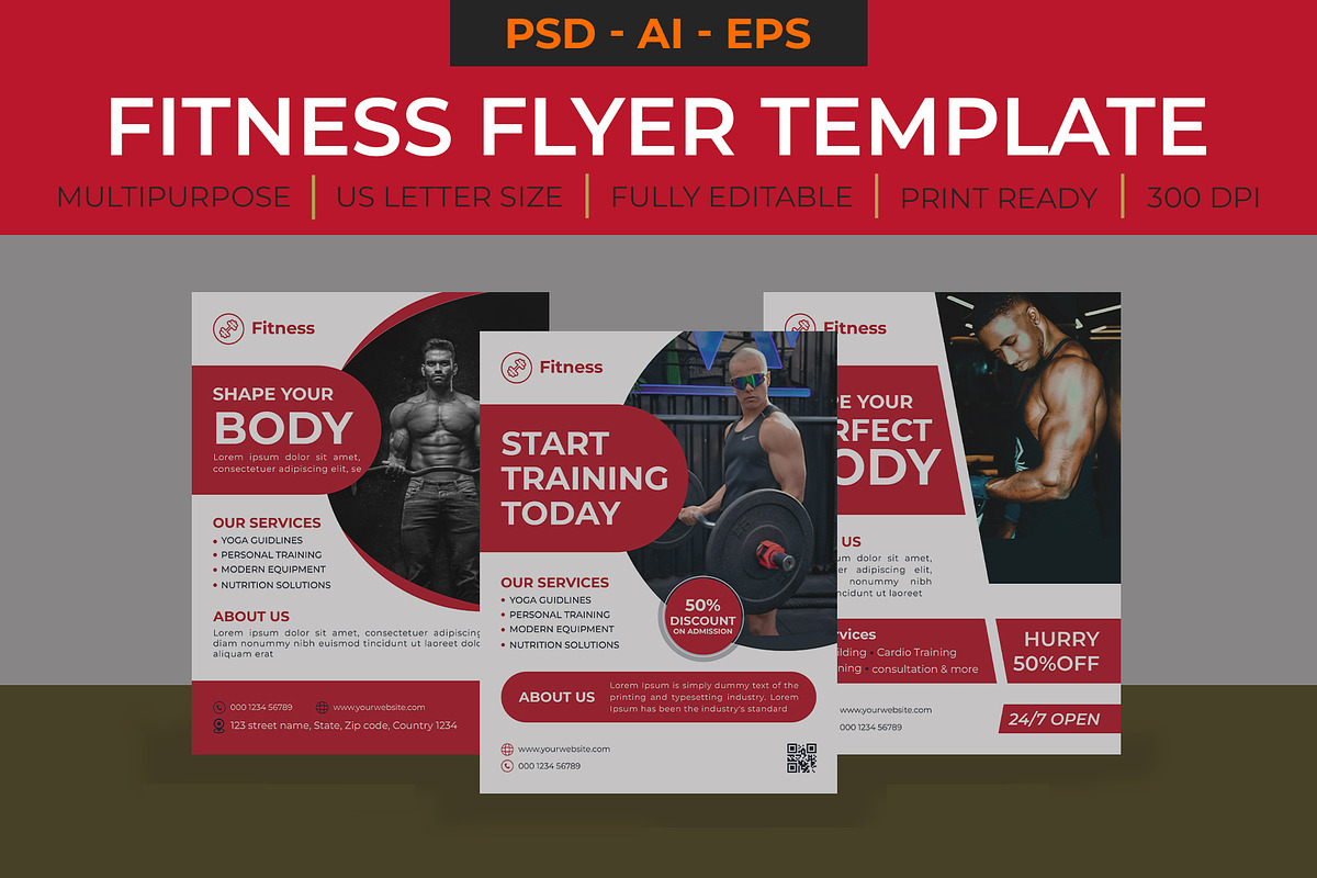 Fitness and Gym Flyer, a Flyer Template by Lakhan1998 (Photo 2 of 3)
