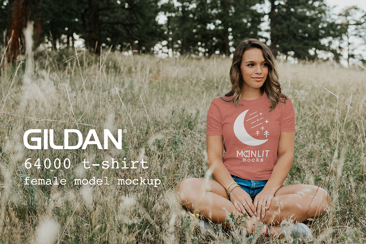 Gildan 64000 T-shirt Model Mockup, a Shirt Mockup by Moonlit Mocks (Photo 1 of 6)