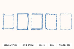 Hand drawn ornamental frame borders, an Illustration by SappiStudio