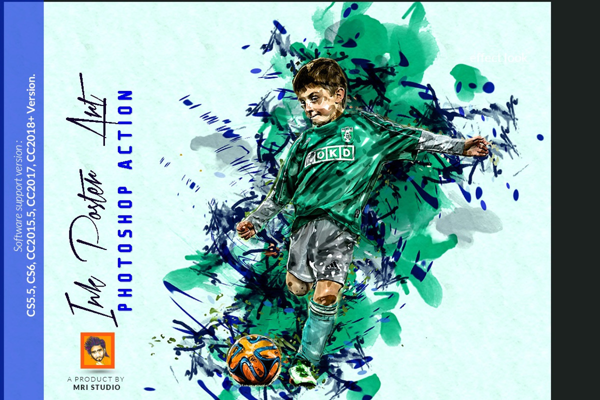 Ink Poster Art Photoshop Action, an Action Add-On by MRI STUDIO (Photo 11 of 11)
