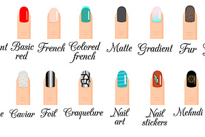 Manicure Styles. Nail Art, Design