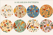 POSITIVE RETRO, BOHO GROOVY CLIPART, a Decorative Illustration by Usis (Thumbnail 16 of 20)