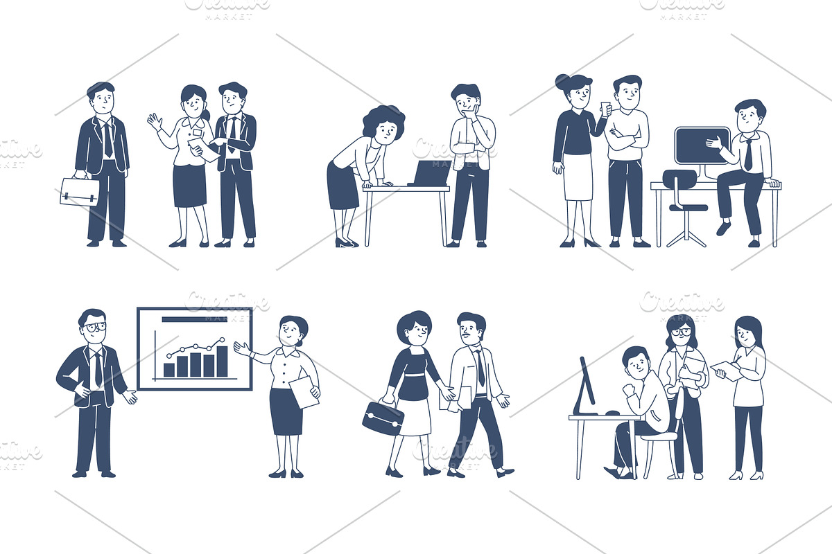 Business communication scenes, a Person Illustration by LadadikArt
