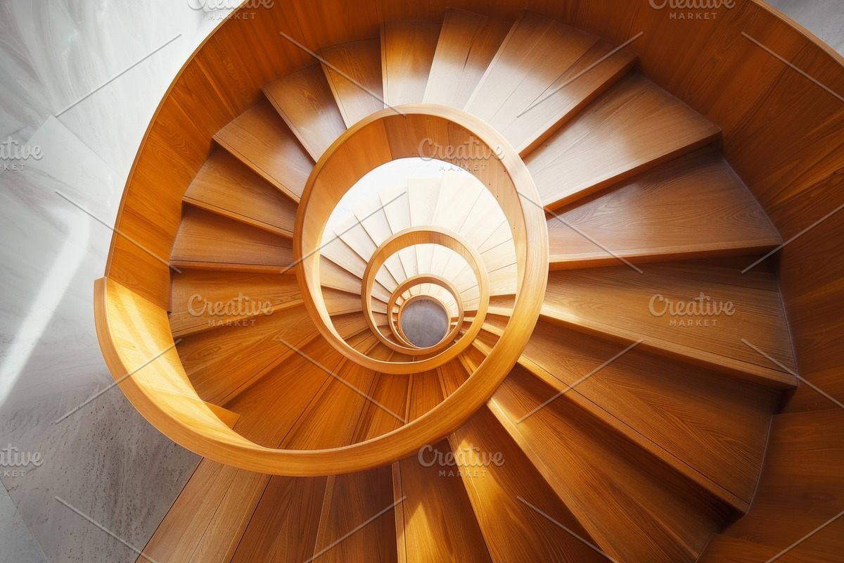 69 Spiral wooden staircases, an Architecture Photo by Handmadefont (Photo 34 of 73)