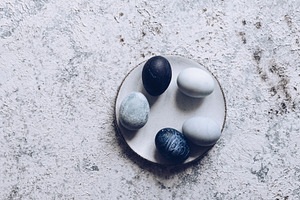 Easter eggs with marble stone effect containing easter, egg, and color