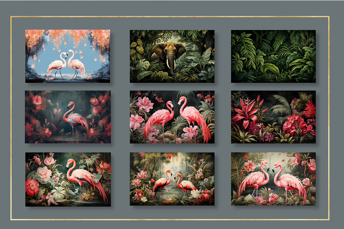 Hand drawn flamingo wallpaper, a Wallpaper Graphic by Muzi pear studio (Photo 4 of 12)