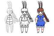 Procreate character making kit, a Brush Add-On by Meisanmui (Thumbnail 6 of 6)