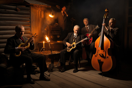 Group of musicians playing on a cell, a Photo by Iftikhar Alam