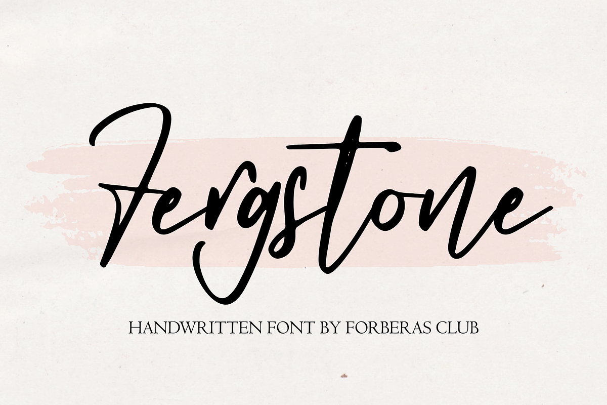 Fergstone | Monoline Script, a Script Font by Forberas Club (Photo 1 of 8)