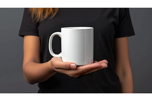 Woman Holding White Coffee Mug, a Food & Drink Photo by Lermont51