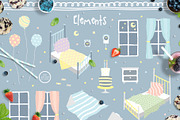 Cute Animals Pajama Party Clipart, an Animal Illustration by Euonia Meraki (Thumbnail 3 of 9)