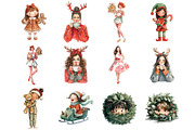 Cute Holiday Girls  Funny Christmas, a Graphic by CitraGraphics (Thumbnail 2 of 4)