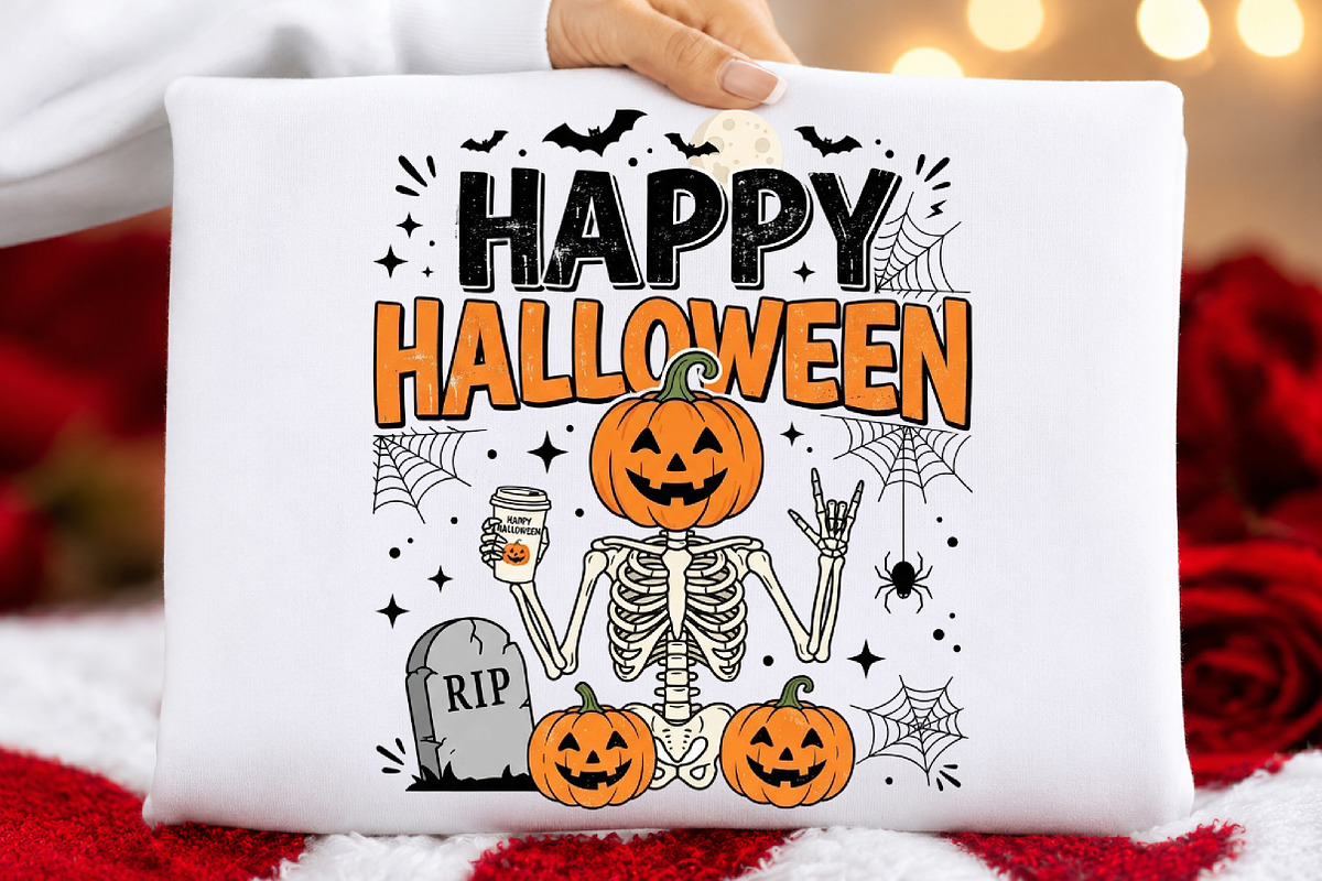 Skeleton Coffee Happy Halloween PNG, a Seasonal Illustration by DreamCafeArt (Photo 5 of 7)