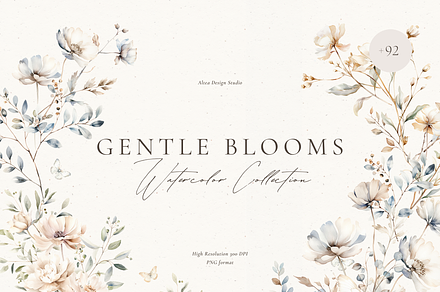 Delicate Watercolor Wildflowers Set, a Decorative Illustration by Altea Design Studio