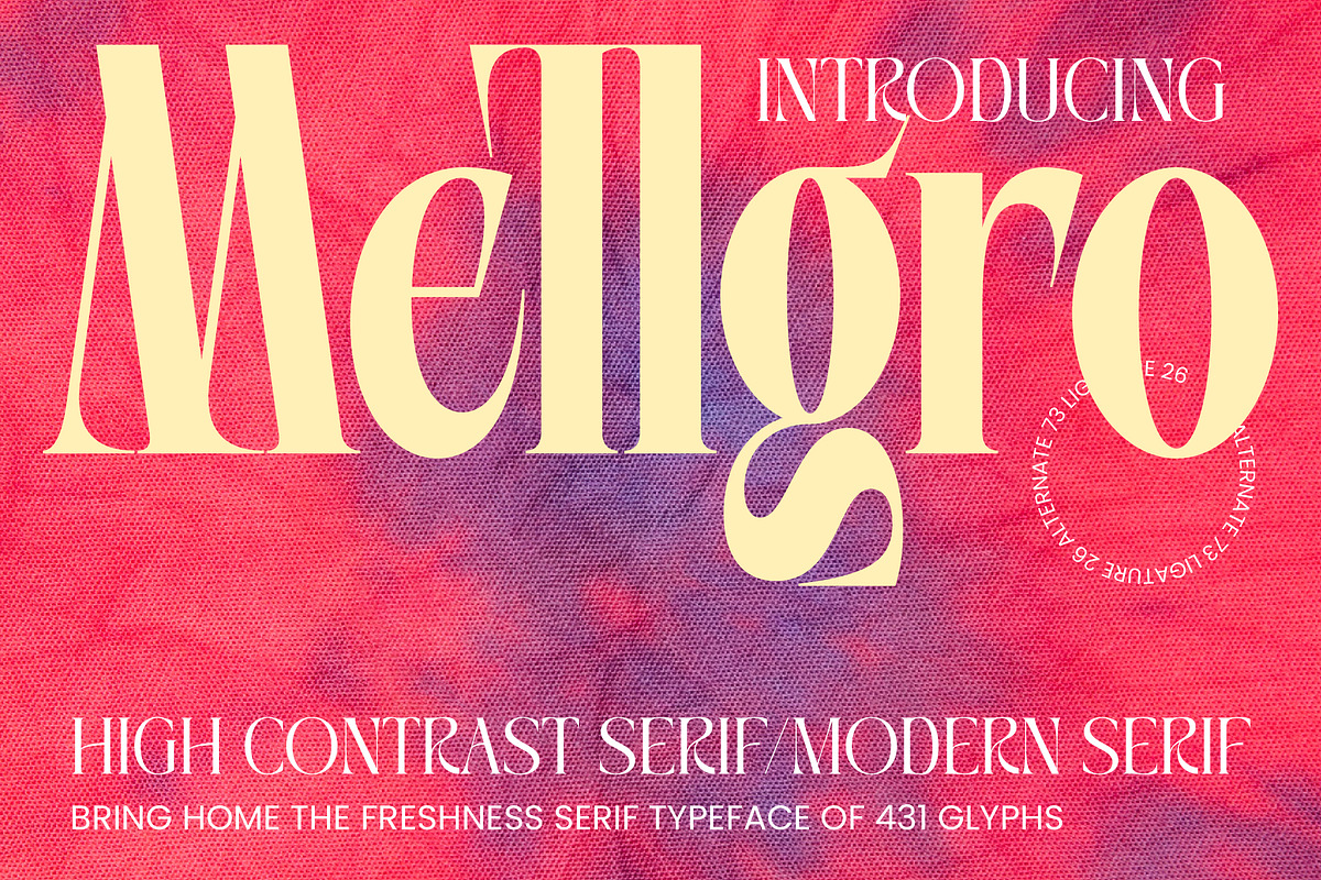 Mellgro High Contrast Modern Serif, a Serif Font by timelesstype.co (Photo 1 of 20)