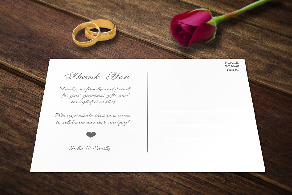 Wedding Thank You Card Template PSD, a Card Template by Supremer Studio (Photo 3 of 3)