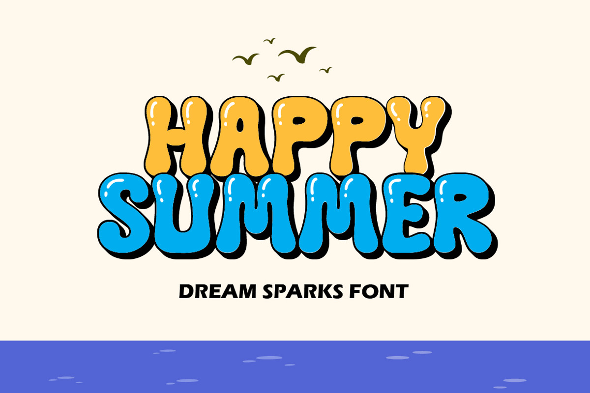 Dream Sparks - Bubble Display Font, a Handwritten Font by Typebae (Photo 3 of 8)