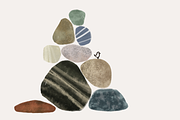 30 Watercolor Stone Illustrations, a Decorative Illustration by Roooar Studio (Thumbnail 5 of 8)