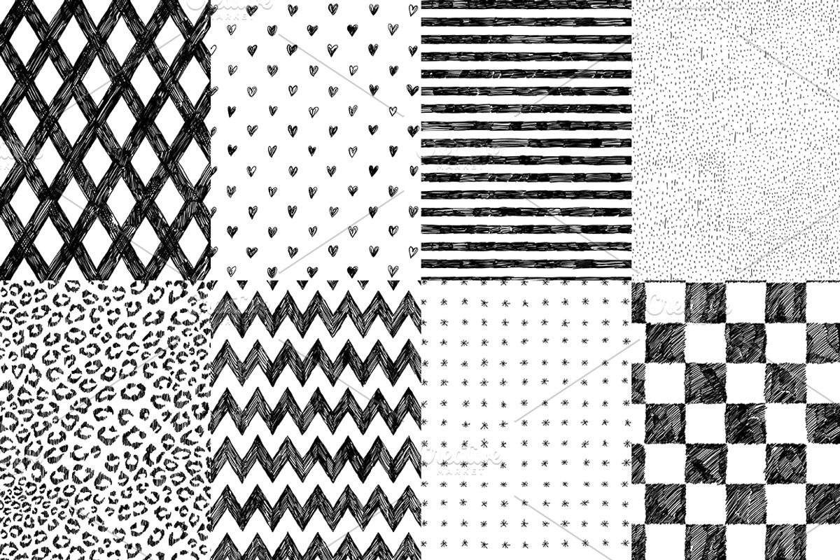 Hipster doodle set + 24 patterns, a Pattern Graphic by artnLera (Photo 4 of 5)
