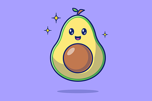 Cute Avocado Cartoon, a Food Illustration by Catalyst Labs