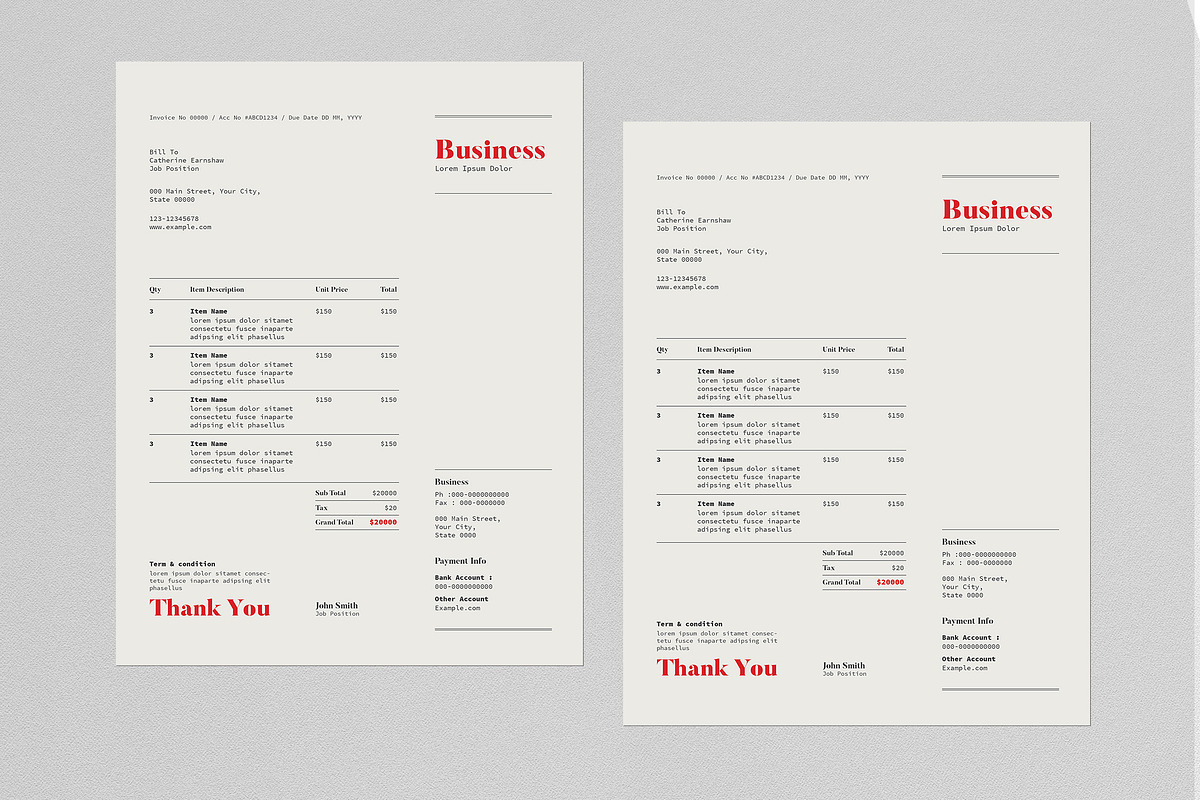 Invoice Template, a Stationery Template by Guuver (Photo 2 of 5)