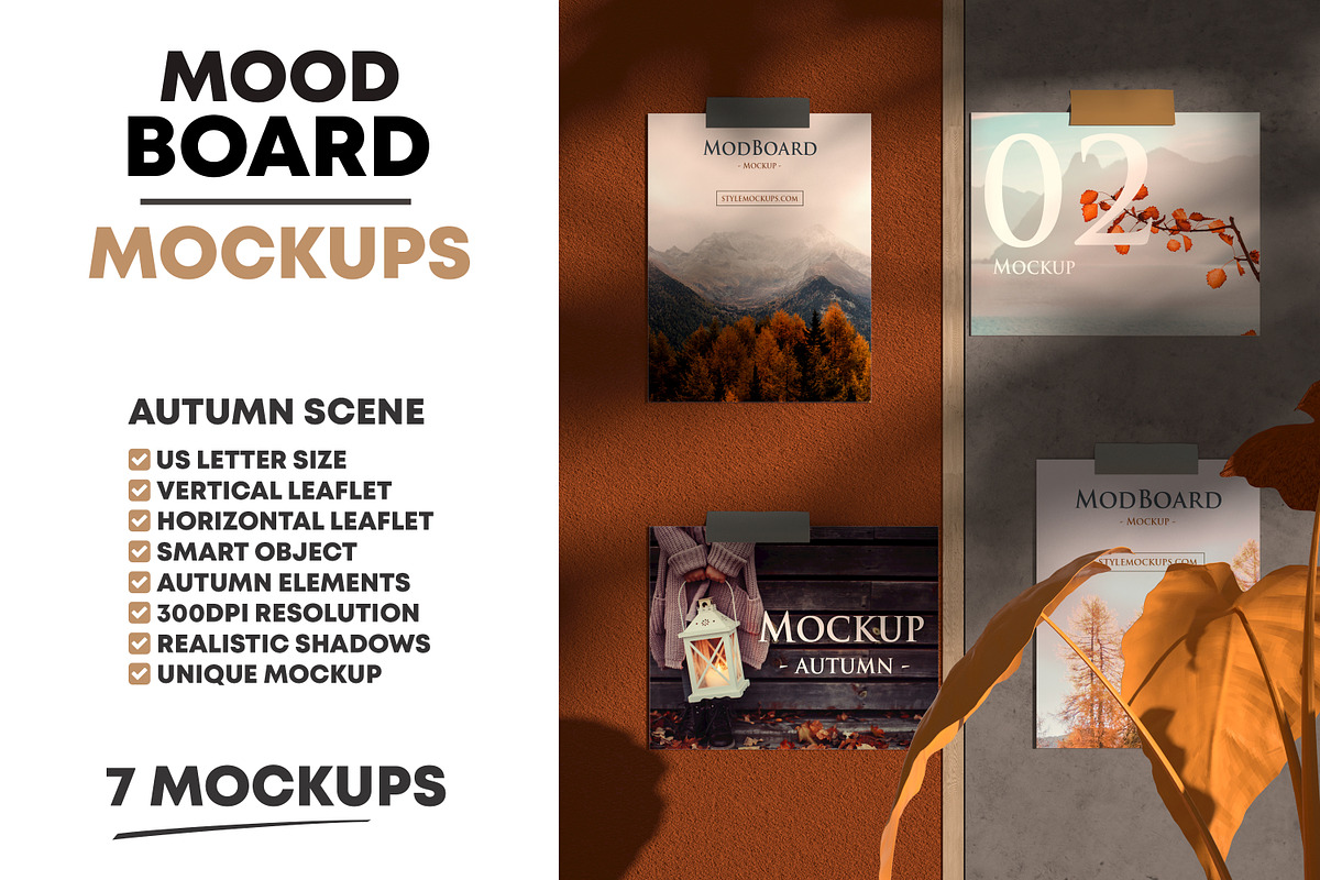 MoodBoard Autumn Fall Scenes, a Books & Magazine Mockup by StyleMockups (Photo 5 of 12)