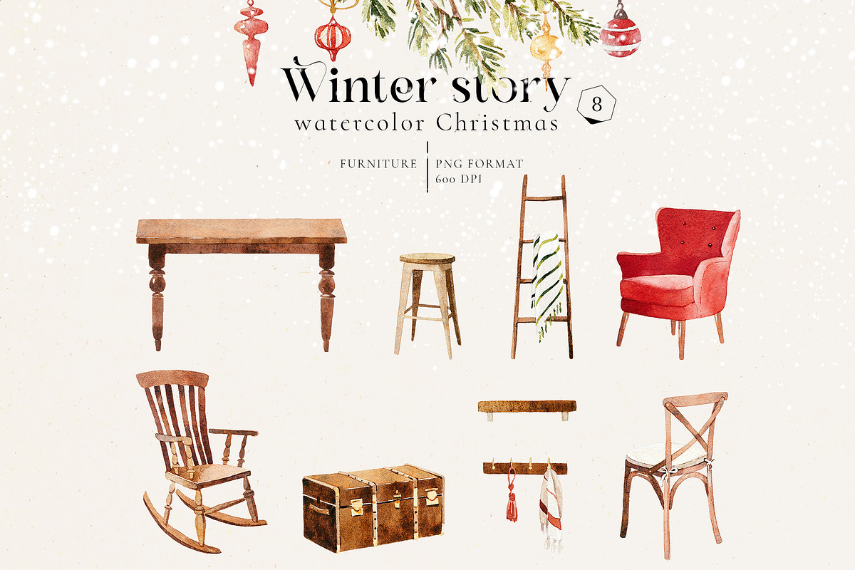 Winter story-watercolor Christmas, a Seasonal Illustration by Pamyatka Shop (Photo 12 of 27)