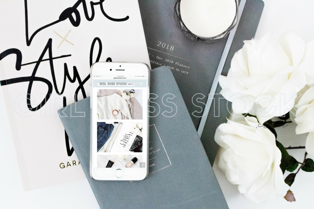 Styled Stock iPhone Mockup PNG, an iPhone Mockup by Girl Boss Stock (Photo 1 of 2)