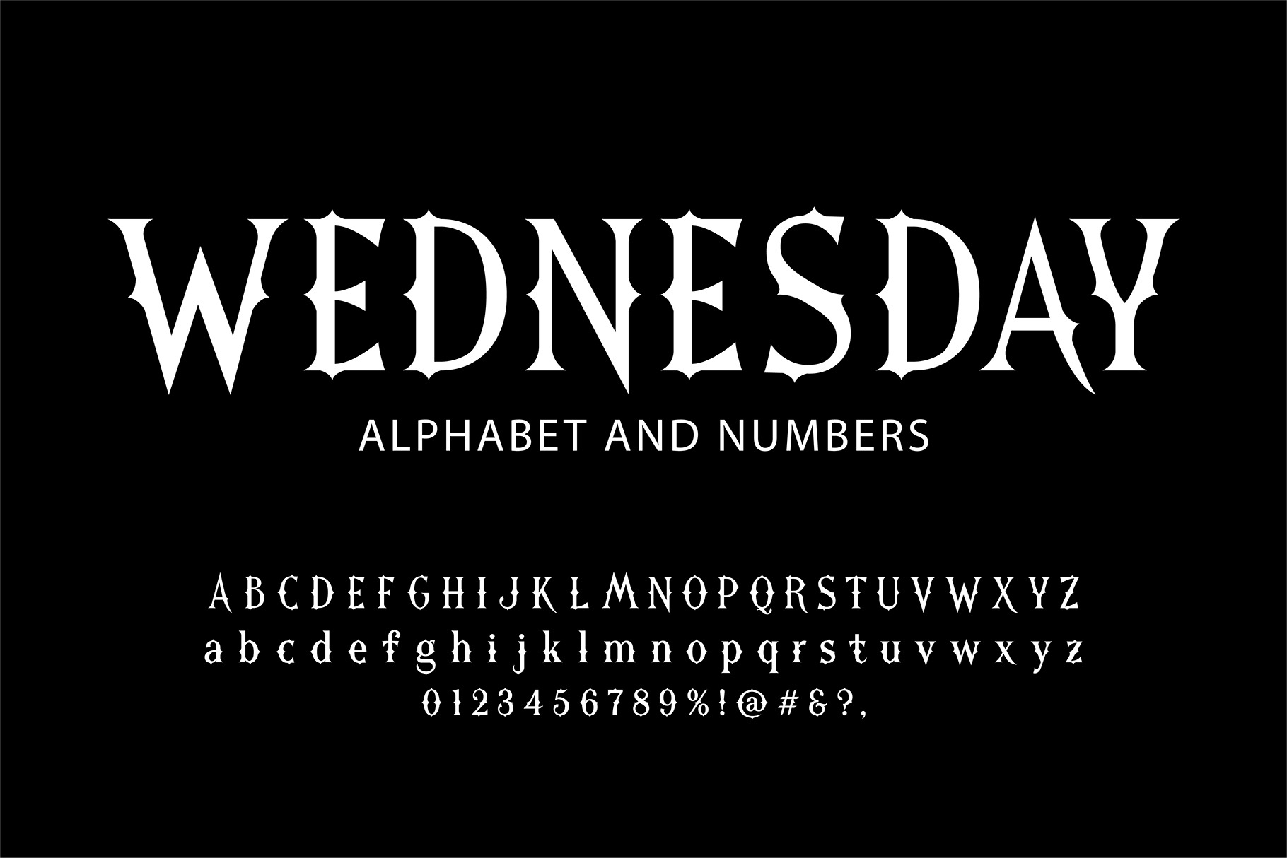 Wednesday Gothic Font Alphabet, a Graphic by Pro_Vector