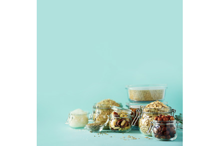 Grains, cereals, nut, dry fruits in, a Food & Drink Photo by Enjoy Photo