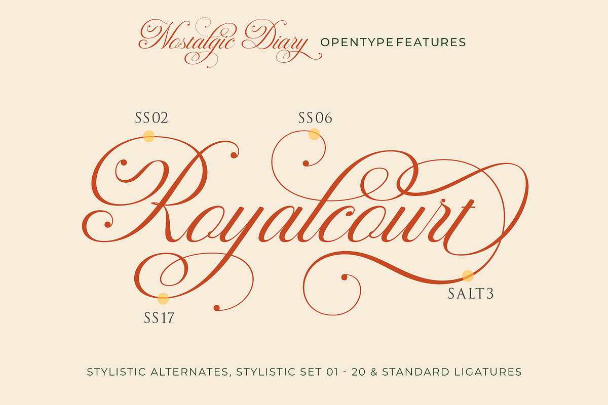 Nostalgic Diary Modern Cursive Font, a Script Font by Pixesia Studio (Photo 9 of 10)
