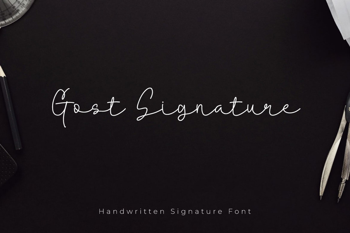 Gost Signature - Handwritten Font, a Handwritten Font by Mightyfire (Photo 1 of 5)