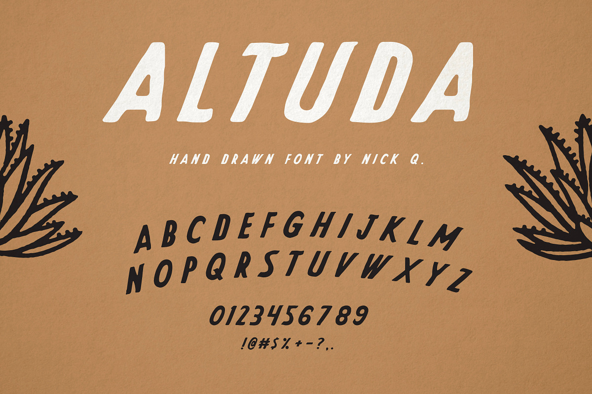 Altuda Hand Drawn Font, a Font by nickqtx (Photo 2 of 3)