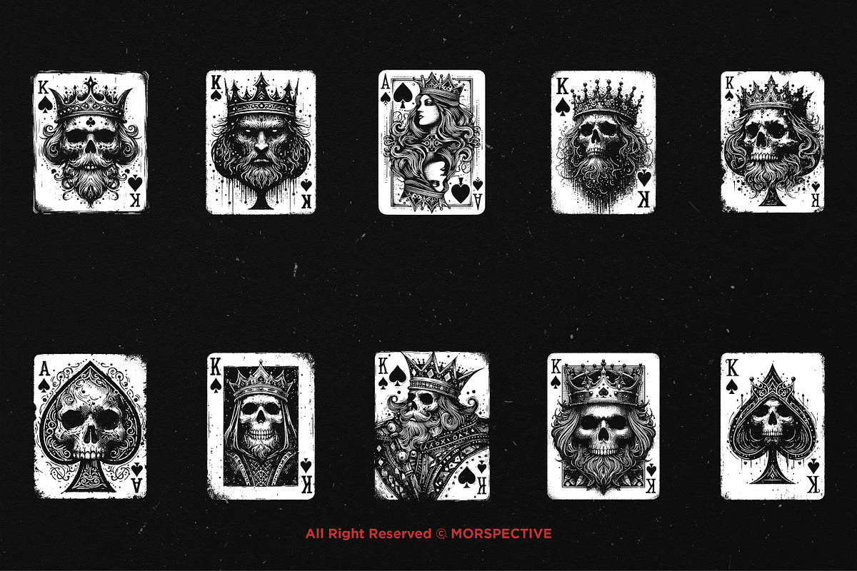 10 Bundle Dark Art Spade Cards King, an Illustration by Morspective (Photo 6 of 7)