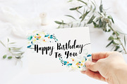 White flower birthday card, a Card Template by TurquoiseDesign (Thumbnail 2 of 4)