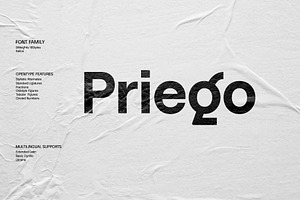 Priego Font Family, a Sans Serif Font by Ryul Davidson
